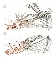 Cartoon Grafik Titel: Arche Noah -  zum vergrern auf die Grafik klicken