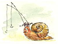 Cartoon Grafik Titel: Stippschneck - zum vergrößern auf die Grafik klicken